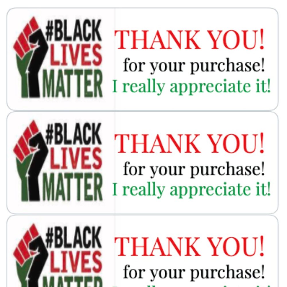 Thank You Stickers Black Lives Matter Labels BLM